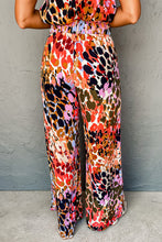 Load image into Gallery viewer, Multicolor Leopard Print Halter Tank Top and Pants Set