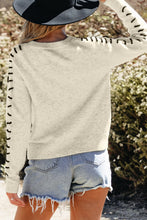 Load image into Gallery viewer, Contrast Stitch Detail Ribbed Trim Sweater