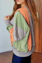 Load image into Gallery viewer, Color Block Stitching Detail Half Zipper Sweatshirt