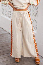 Load image into Gallery viewer, Ric Rac Trim Sleeve Top and Wide Leg Pants Set