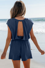 Load image into Gallery viewer, Bristol Knit Open Back Cap Sleeve Drawstring Romper