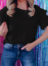 Load image into Gallery viewer, Tulle Ruffle Sleeve Top
