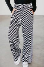 Load image into Gallery viewer, Checkerboard Drawstring Waist Casual Pants