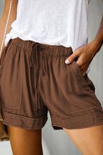 Load image into Gallery viewer, Brown Pocketed Tencel Shorts