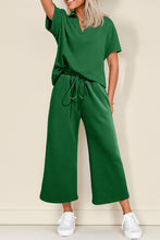 Load image into Gallery viewer, Textured Loose Fit Shirt and Drawstring Pants Set