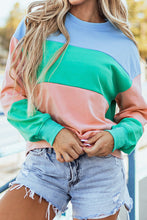 Load image into Gallery viewer, Colorblock Patchwork Drop Shoulder Sweatshirt