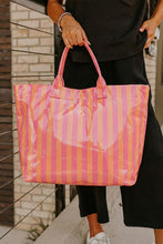 Load image into Gallery viewer, Glossy Striped Large Tote Bag