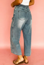 Load image into Gallery viewer, Star Patchwork Cropped Wide Leg High Waist Jeans