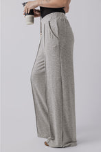 Load image into Gallery viewer, Grey Central Seam Wide Leg High Waist Knit Casual Pants