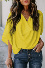 Load image into Gallery viewer, Summer Sleeve Wrap V Neck Draped Blouses