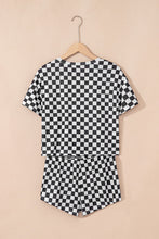 Load image into Gallery viewer, Checkerboard T Shirt and High Waist Skorts 2 Piece Outfit