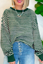 Load image into Gallery viewer, Stripe Loose Drop Shoulder Long Sleeve Top