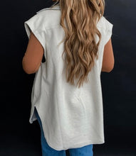 Load image into Gallery viewer, Grey Flap Pockets Contrast Buttons Front Jacket Vest