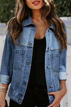 Load image into Gallery viewer, Oversize Pocketed Denim Jacket