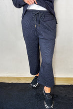 Load image into Gallery viewer, Textured Jacquard Quarter Zip Top and Crop Pants Set