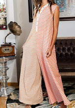 Load image into Gallery viewer, Stripe Oversized Buttoned Front Sleeveless Wide Leg Jumpsuit