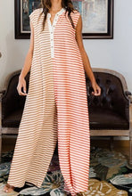 Load image into Gallery viewer, Stripe Oversized Buttoned Front Sleeveless Wide Leg Jumpsuit