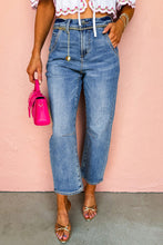 Load image into Gallery viewer, High Waist Straight Leg Ankle Jeans
