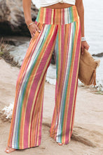 Load image into Gallery viewer, Striped Smocked High Waist Wide Leg Pants