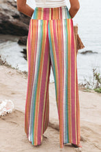Load image into Gallery viewer, Striped Smocked High Waist Wide Leg Pants