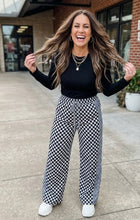 Load image into Gallery viewer, Checkerboard Drawstring Waist Casual Pants