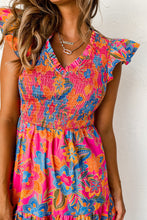 Load image into Gallery viewer, Boho Floral V Neck Ruffle Tiered Long Dress