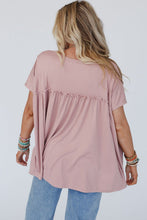 Load image into Gallery viewer, Ruffled Trim Loose Babydoll Tee