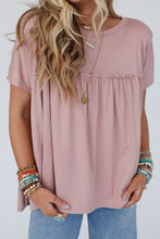 Load image into Gallery viewer, Ruffled Trim Loose Babydoll Tee