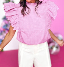 Load image into Gallery viewer, Scalloped Ruffle Sleeve Top