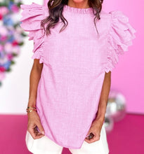 Load image into Gallery viewer, Scalloped Ruffle Sleeve Top