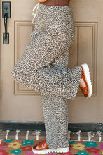Load image into Gallery viewer, Leopard Drawstring Elastic Waistband Loose Pants
