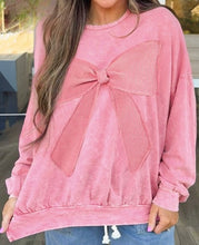 Load image into Gallery viewer, Big Bow Patchwork Pullover Sweatshirt