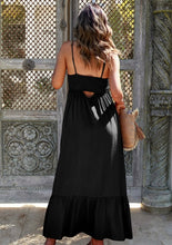 Load image into Gallery viewer, Spaghetti Straps Smocked Front Slit Buttoned Dress