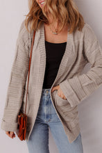 Load image into Gallery viewer, Textured Knit Open Front Chic Cardigan with Pockets