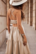 Load image into Gallery viewer, Backless Bodice Tiered Maxi Dress