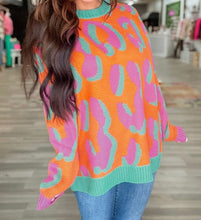 Load image into Gallery viewer, Leopard Colorblock Ribbed Edge Sweater