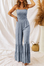 Load image into Gallery viewer, Smocked Bodice Wide Leg Floral Jumpsuit