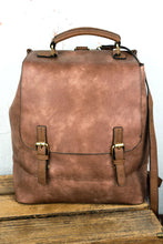 Load image into Gallery viewer, FAUX LEATHER HALEY SATCHEL BACKPACK
