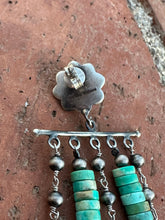 Load image into Gallery viewer, The Coachella Handmade Royston Turquoise and Sterling Silver Post Dangle Earrings
