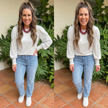 Load image into Gallery viewer, Shirred Cuffs Puff Sleeve Peasant Top
