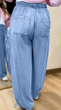Load image into Gallery viewer, Drawstring Elastic Waist Pocketed Loose Denim Pants
