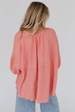 Load image into Gallery viewer, Waffle Oversized Henley Top
