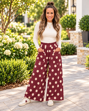Load image into Gallery viewer, Polka Dot Wide Leg Elastic Waist Casual Pants
