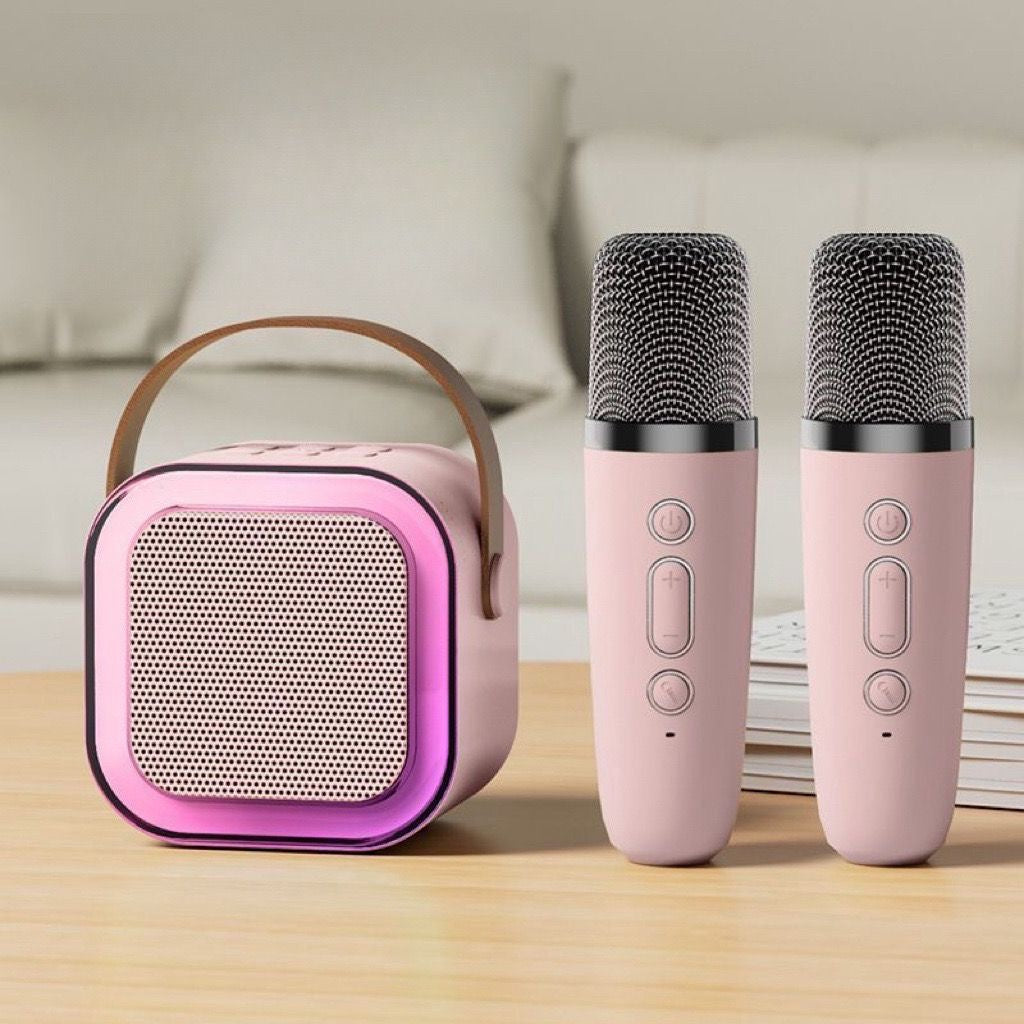 Mini karaoke speaker with 2 mics Lovebug Boutique