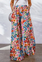 Load image into Gallery viewer, Floral Print Pocketed Wide Leg Oversized Pants
