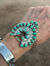 Load image into Gallery viewer, Navajo Turquoise &amp; Sterling Silver Naja Cuff Bracelet
