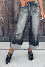 Load image into Gallery viewer, Vintage Distressed Wide Leg Jeans
