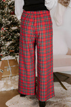 Load image into Gallery viewer, Festive Plaid Wide Leg Pull On Pants
