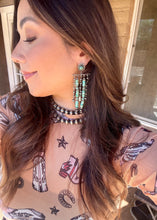 Load image into Gallery viewer, The Coachella Handmade Royston Turquoise and Sterling Silver Post Dangle Earrings
