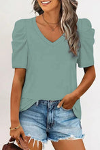 Load image into Gallery viewer, Puff Sleeve V-Neck T-Shirt
